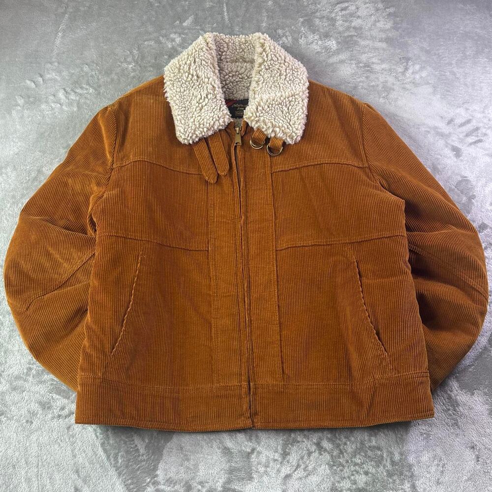 Vintage 70s Sears Western Corduroy Sherpa Jacket Brown Men’s XL Cowboy